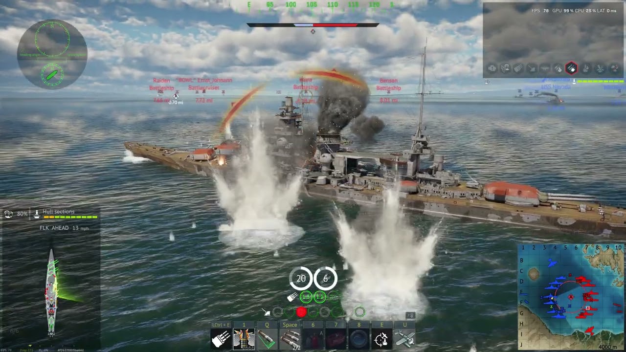 German Might - Battlecruiser Gneisenau - War Thunder (PC)