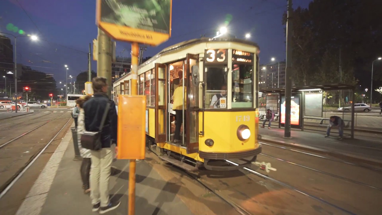 Italy, Milan, tram 33 ride from to Republica M3 to P.ta Venezia