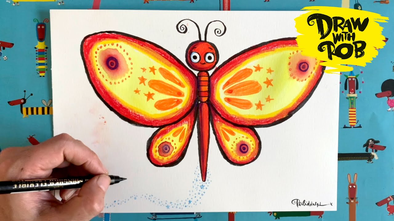 #DrawWithRob 32 Butterfly