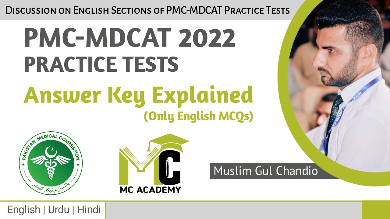 PMC-MDCAT 2022 Practice Tests | Miscellaneous English MCQs | Answers with Reasons & Explanation
