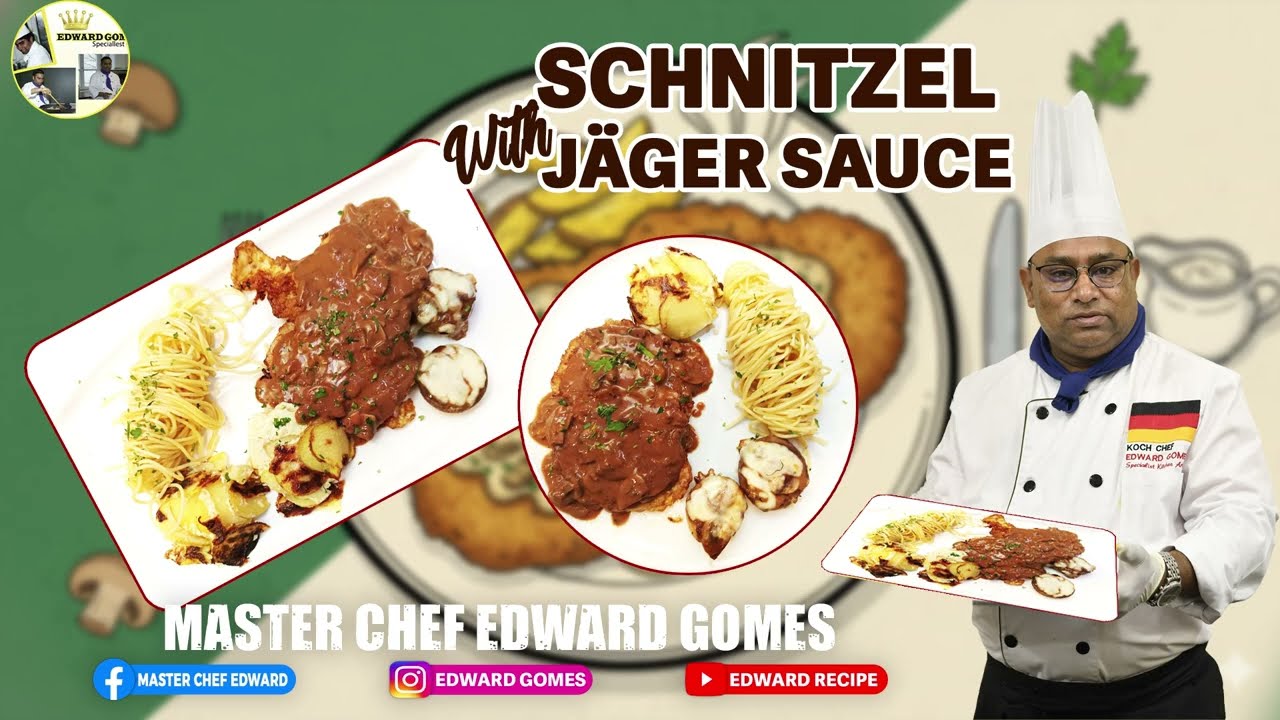 Crispy Schnitzel with Jäger Sauce | ক্রিস্পি শ্নিটজেল 🤤🍄#JaegerSauce
