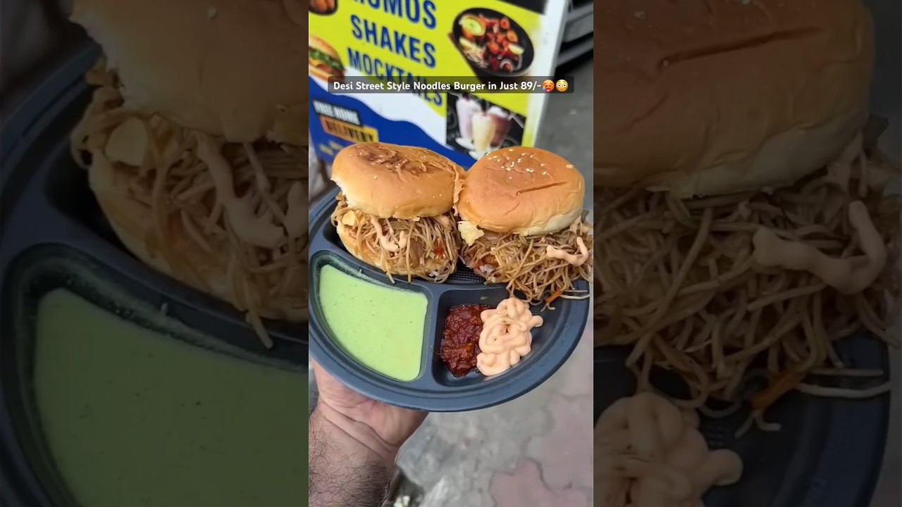 ₹50 Ka Crunchy Noodles Burger 😱 Street Food Ka Ultimate Combo 🍔🔥 