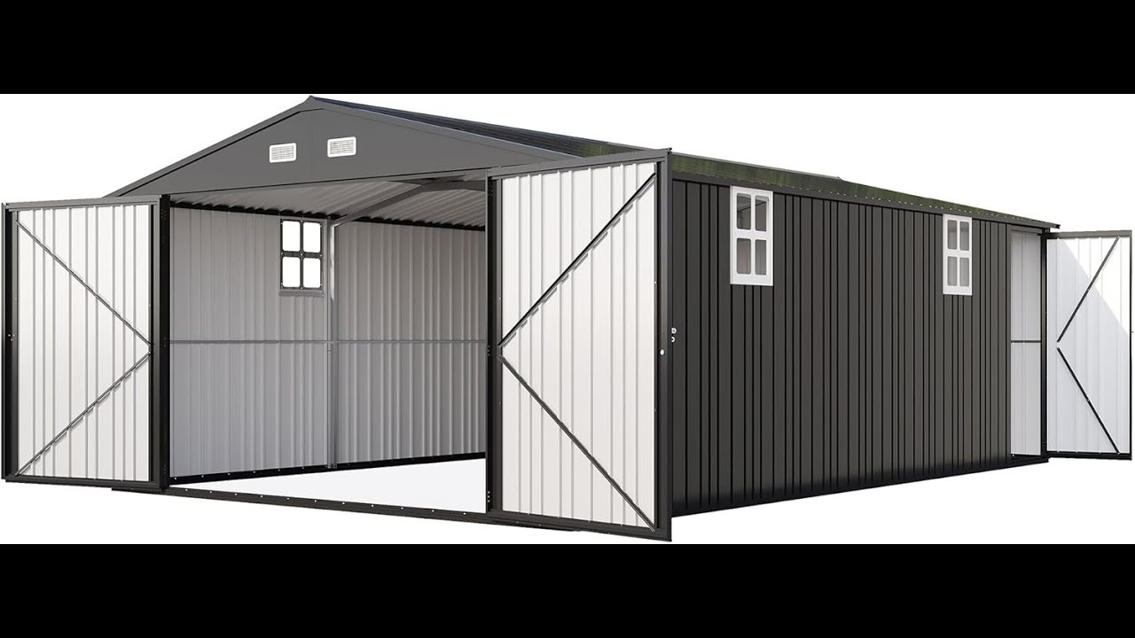 13.2x21x8 FT Outdoor Storage Shed, Huge Metal Garage Sheds Installation Manual -YSS007/YSS105