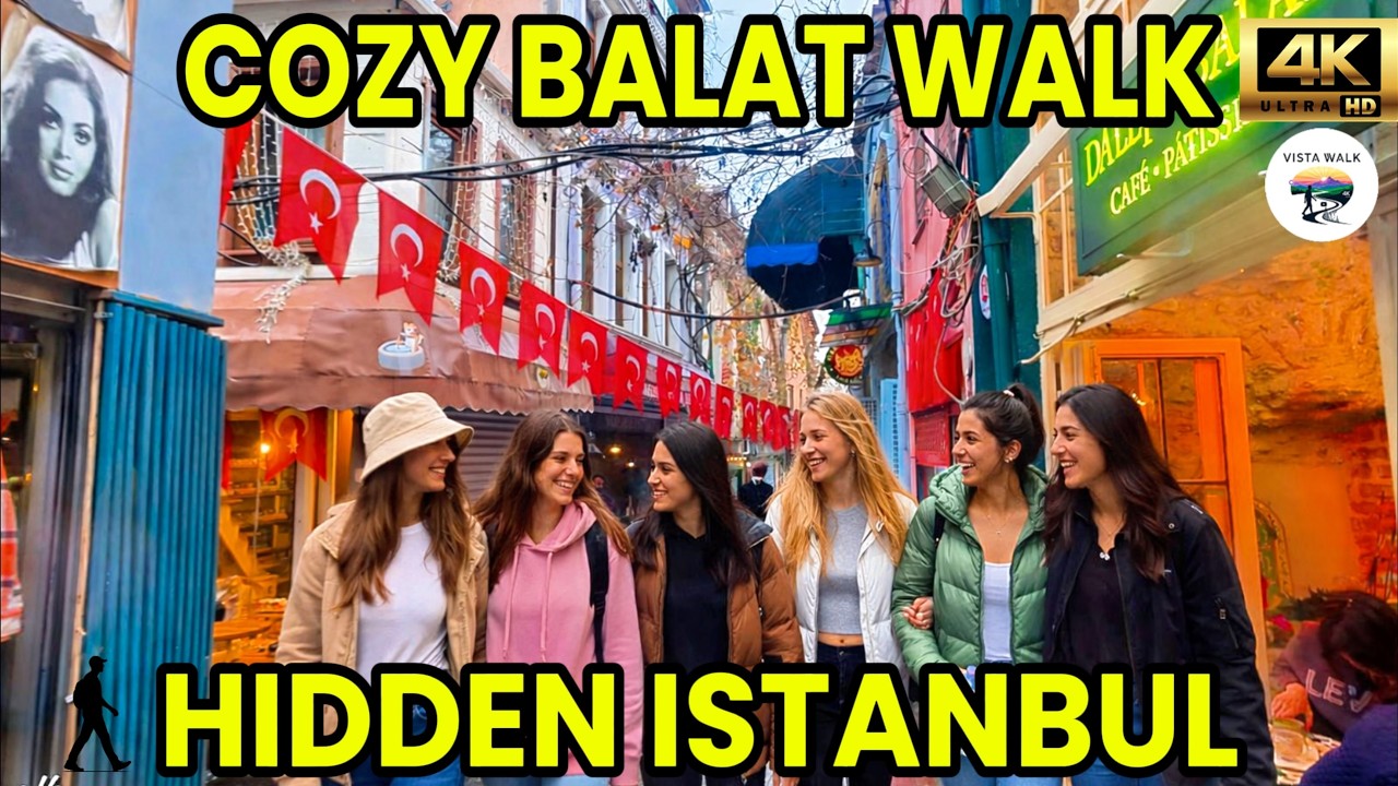 ISTANBUL RAIN WALK 4K – BALAT’S COLORFUL STREETS ON A COZY RAINY DAY 🌧️