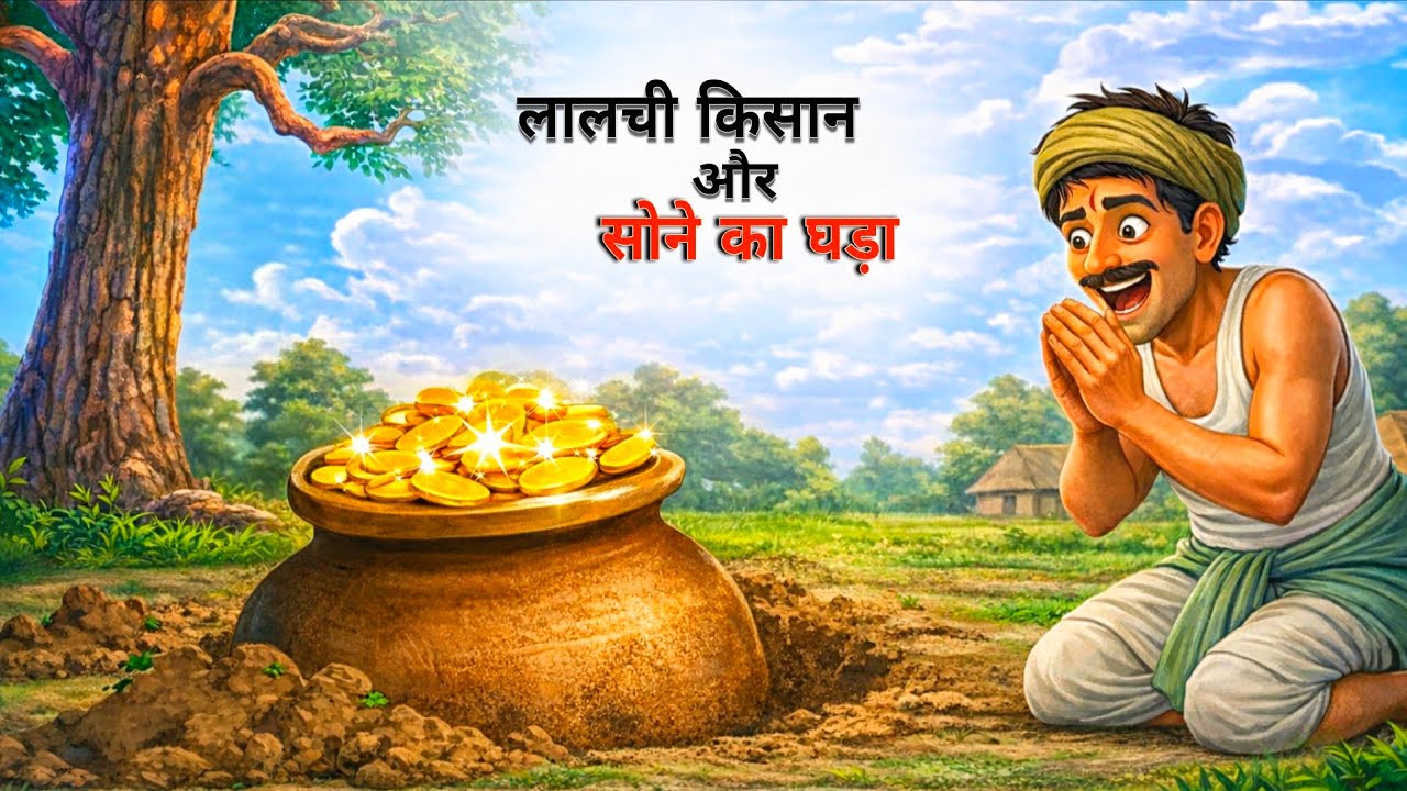 लालची किसान और सोने का घड़ा | Hindi Kahani | Moral Stories | Cartoon Story | Hindi Story |