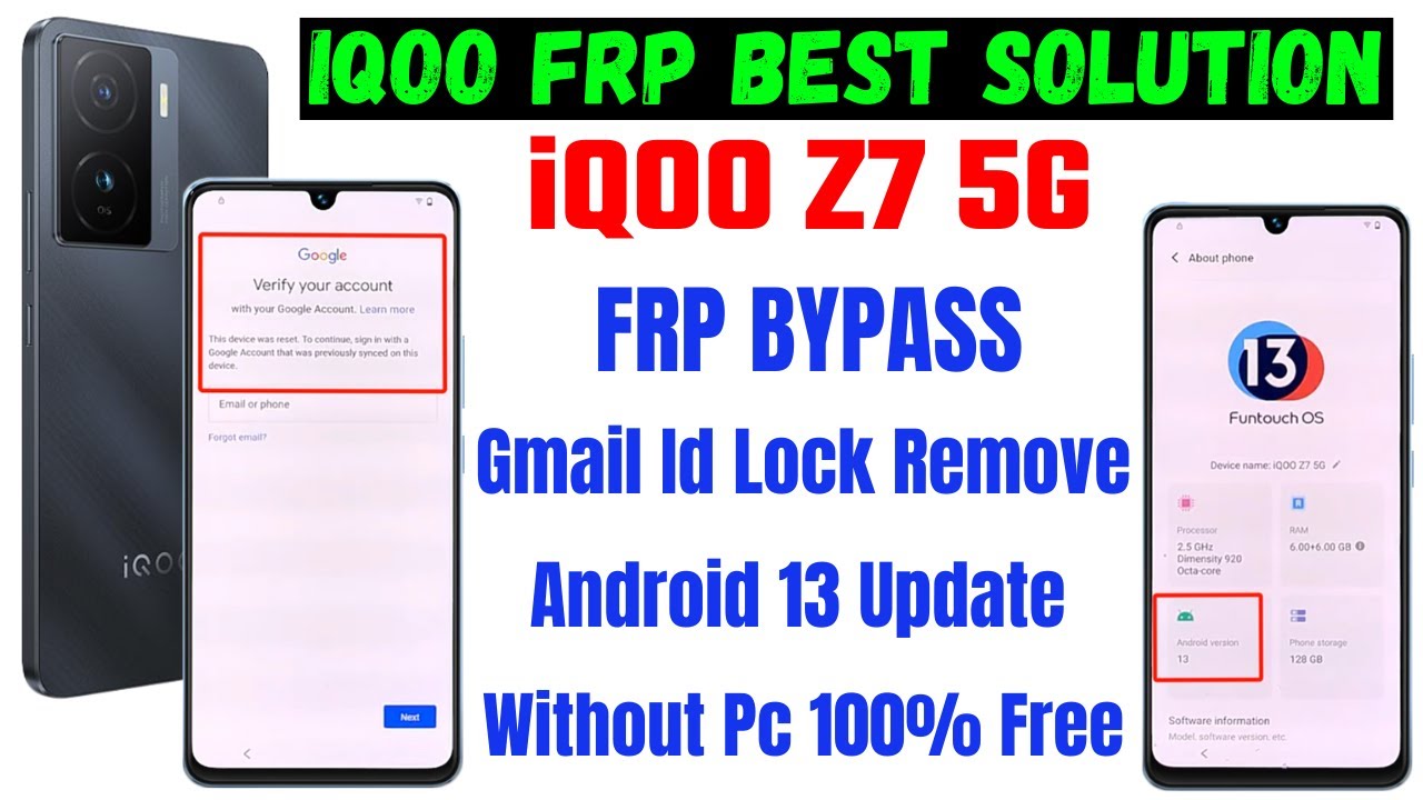 iQOO Z7 5g Frp Bypass 👉Android 13 Update👈 All iQOO Frp Bypass ❌Reset Option Not Working Solution❌