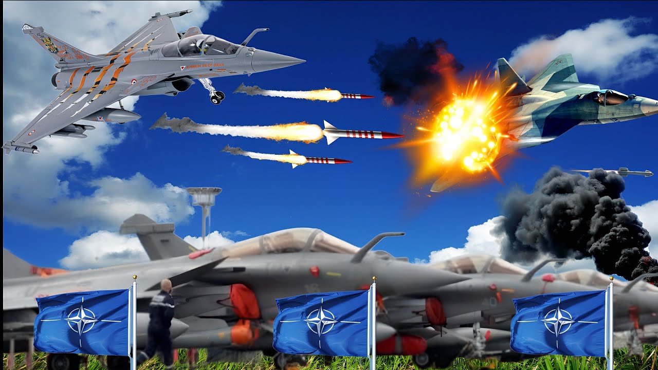 7 MINUT TEMU! Natowskie myśliwce Rafale ścigają i niszczą rosyjskie myśliwce na granicy