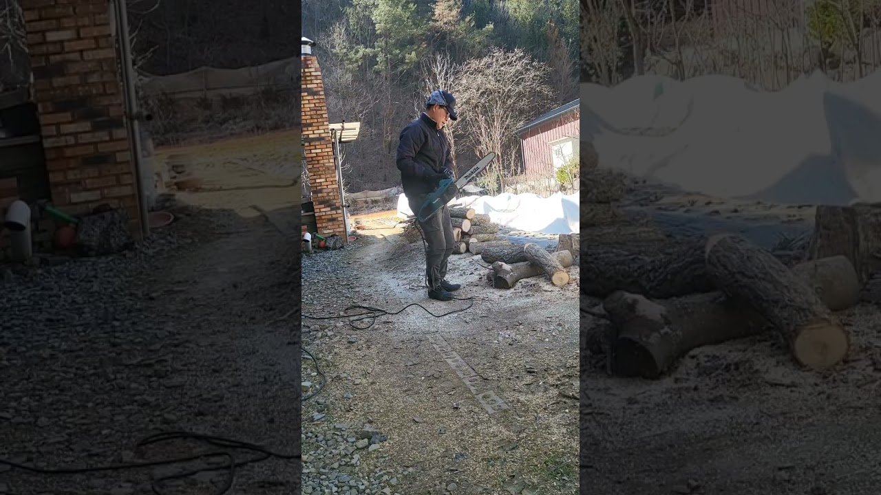 농한기 겨울에 할 일 중 크게 한가지는 온돌방에 지필 장작을 준비하는것 ~~^^