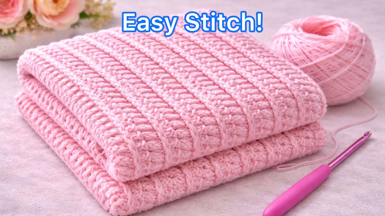 Super Easy Crochet Baby Blanket Pattern for Beginners!⚡️Step by Step, Simple Pattern