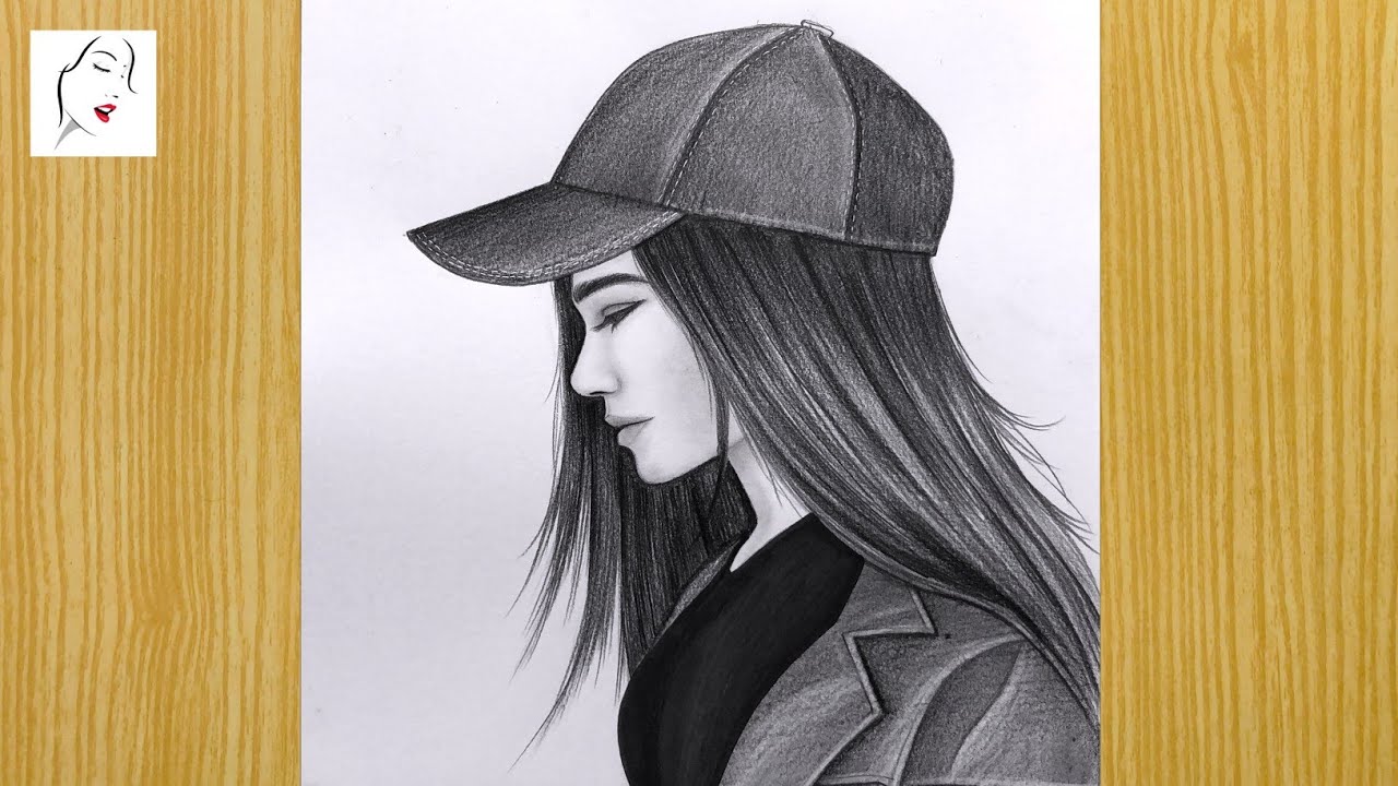 How to Draw a Beautiful Girl drawing Picture | Sketch of a Girl with Summer Cap | The Crazy Sketcher
