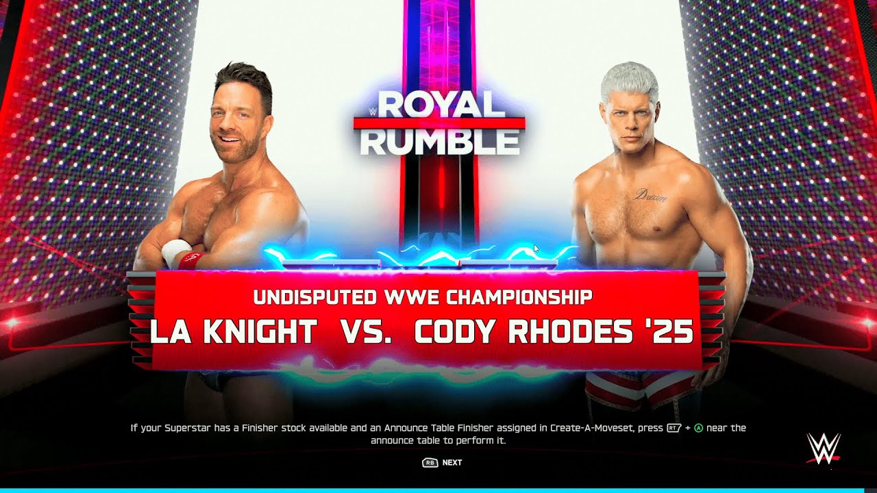 WWE 2K25 — Эл Эй Найт против Коди Роудса — Матч за звание абсолютного чемпиона с лестницами!