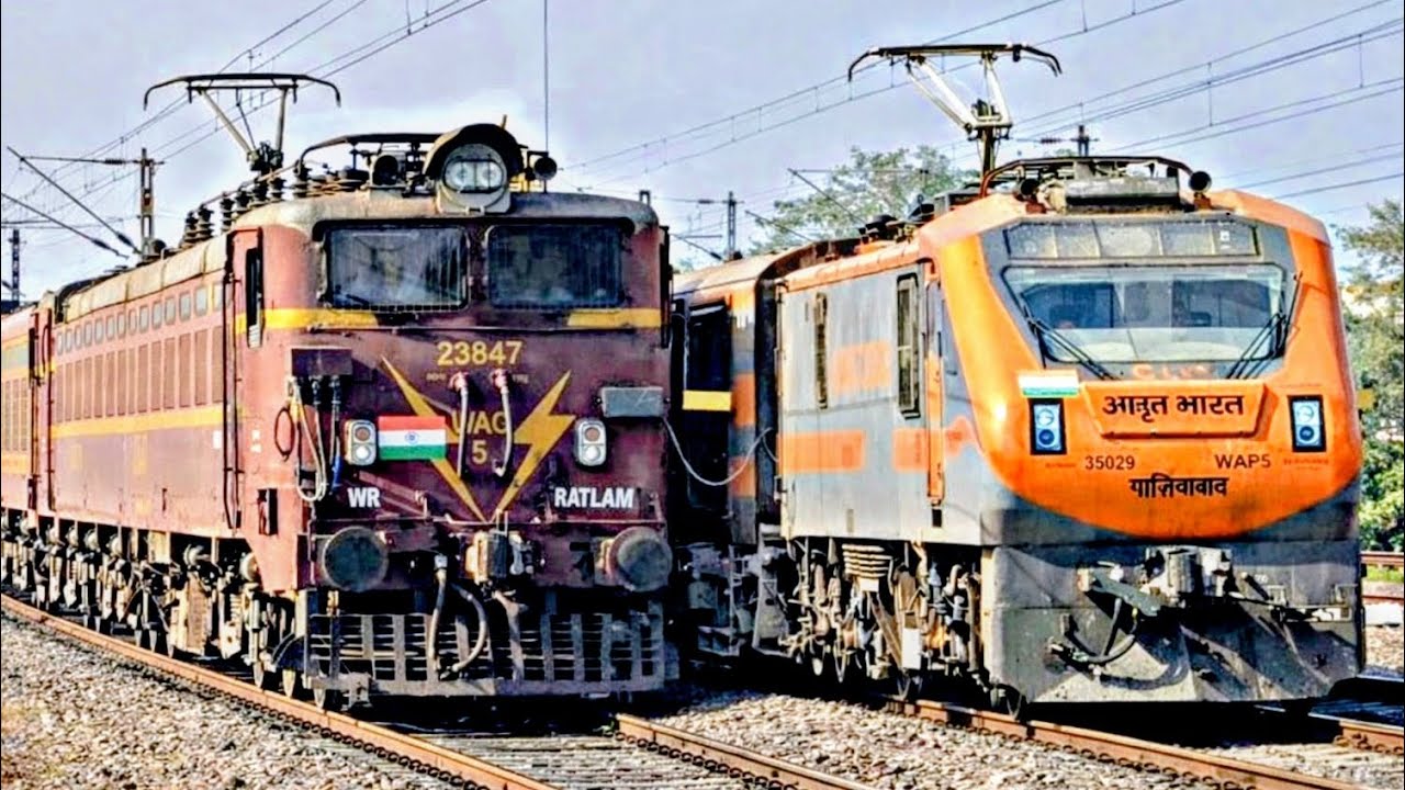 🔥130 kmph Push-Pull WAP-5 AMRIT BHARAT+VB+ANANYA+SHATABDI+WAG5 Freight Train etc | Indian Railways 
