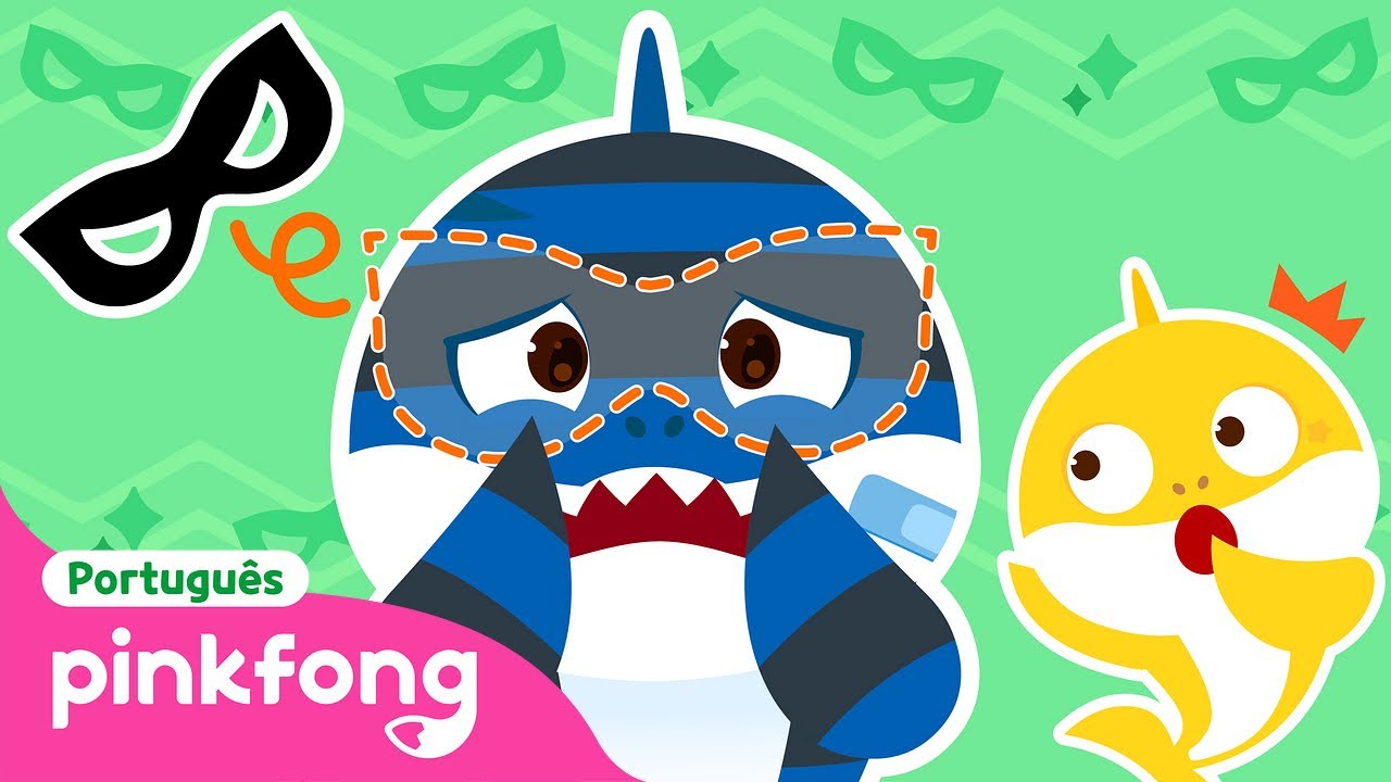 Cadê a Máscara do Papai Tubarão Ladrão? | Esconde 4 | Pinkfong, Bebê Tubarão! Canções para Crianças