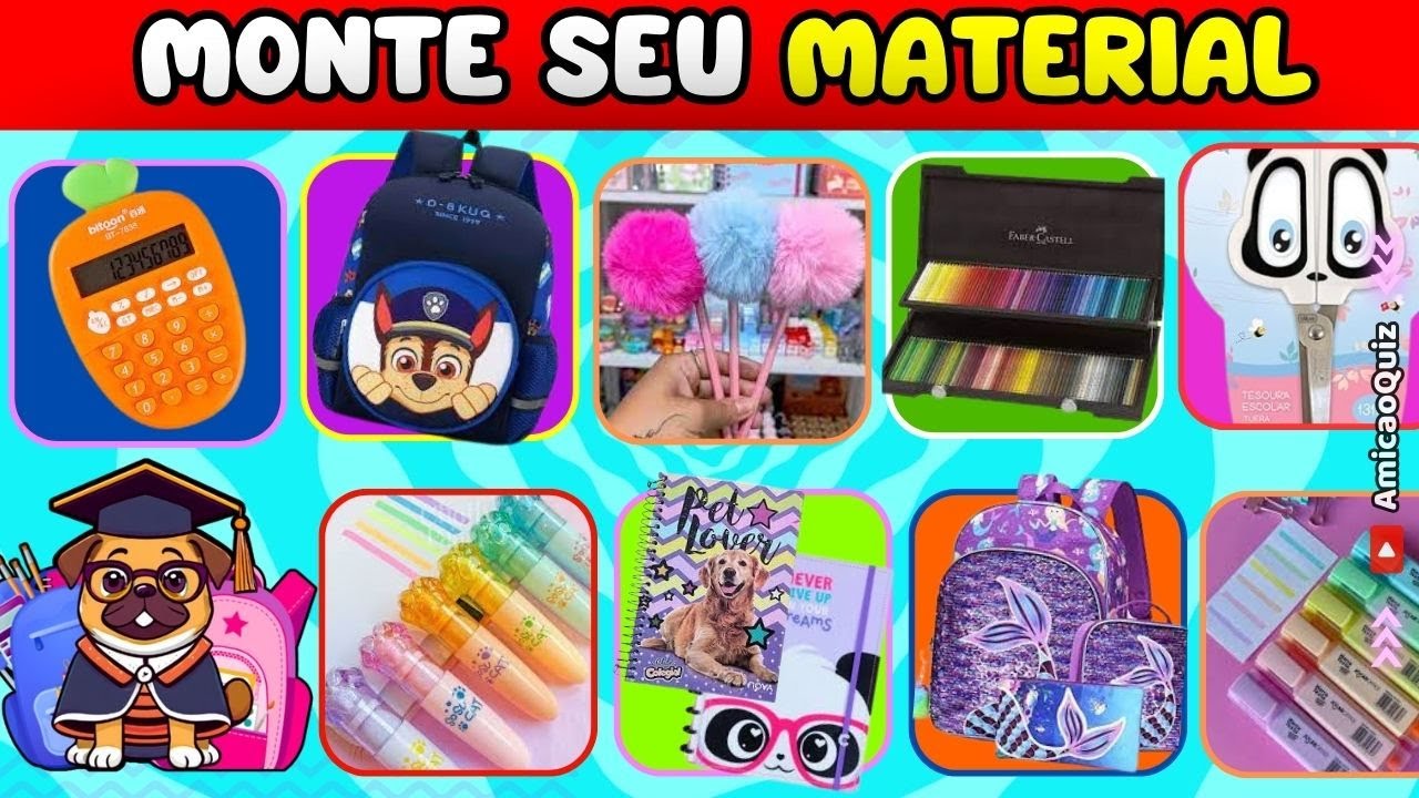 📚 MONTE SEU MATERIAL ESCOLAR DOS SONHOS 💙 | ✏️ Como seria seu Material Escolar dos sonhos ? #quiz