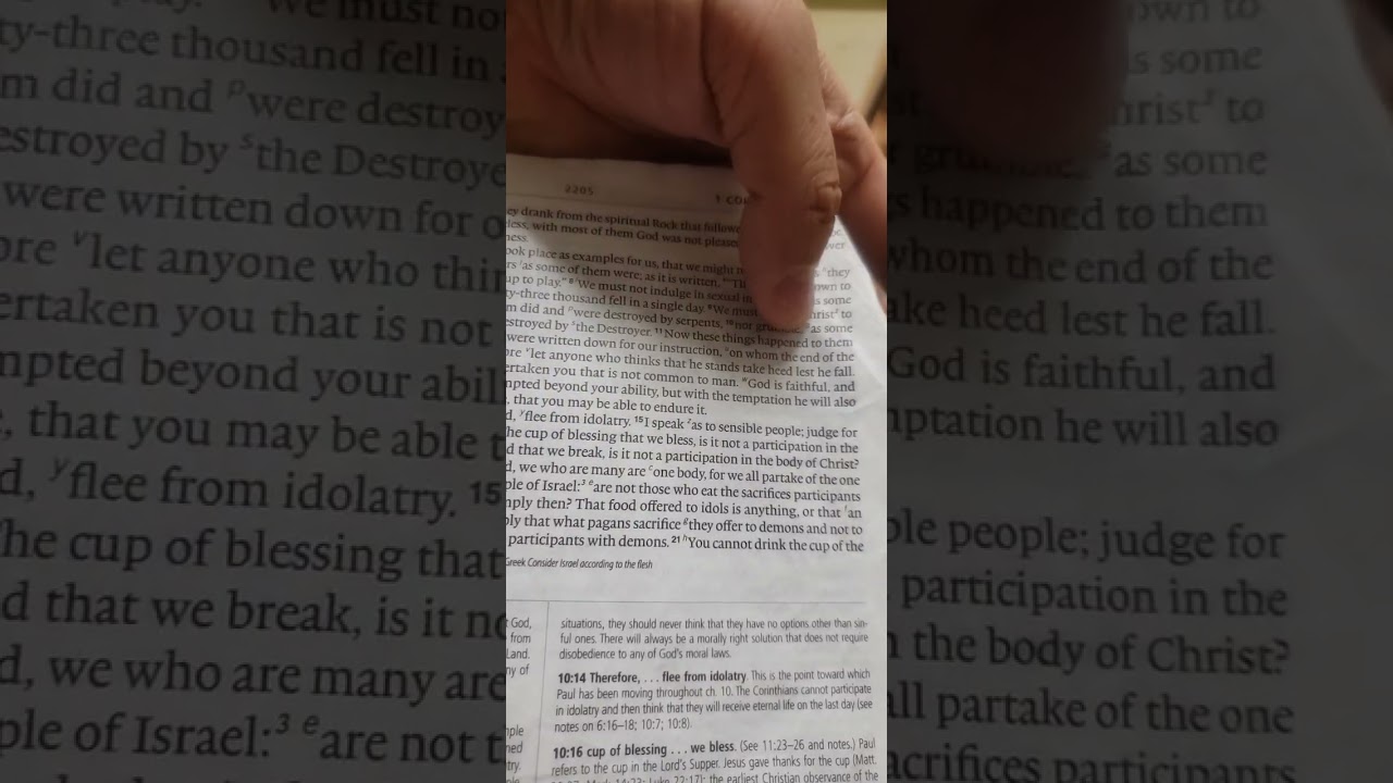 1 Corinthians 10:1-22(Warning Against Idolatry)