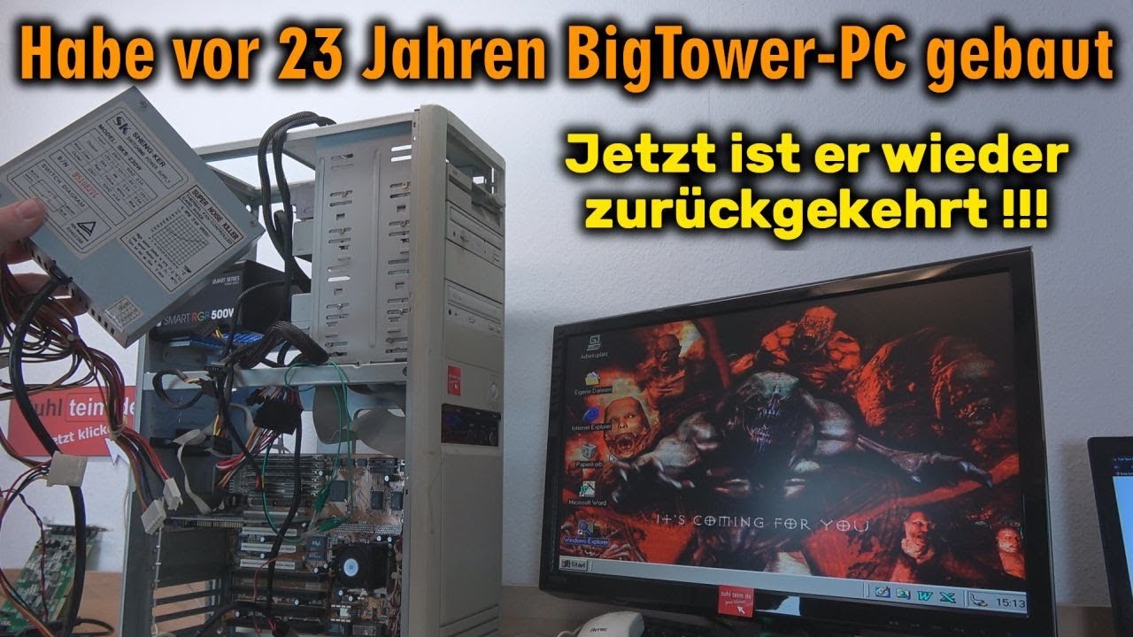 Kostenloser BigTower PC von 1996 ⭐ AMD K6 ⭐ 80MB RAM ⭐ Toprechner Originalzustand