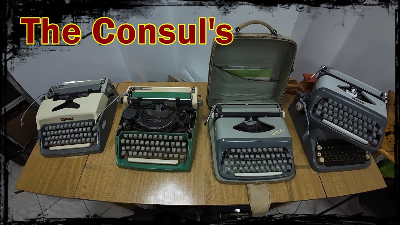 Коллекция пишущих машинок Consul — полный обзор на английском языке.