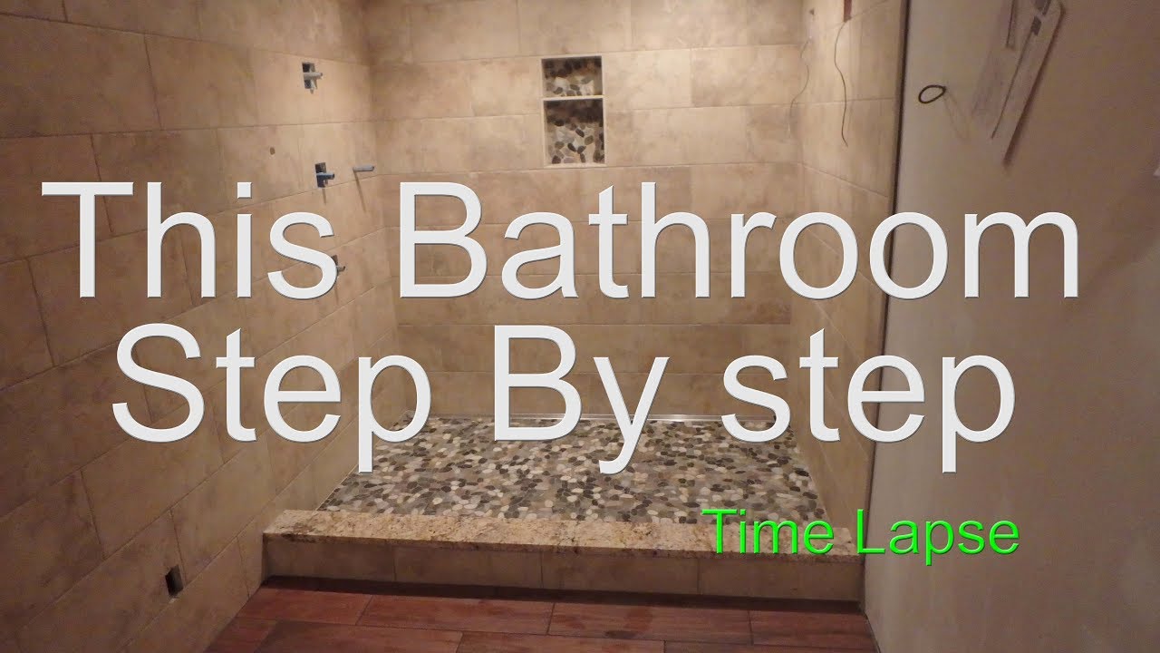 Complete bathroom shower install time lapse start to finish linear drain