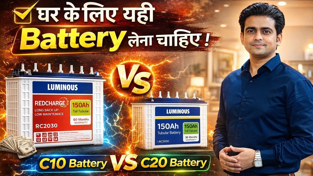 घर के लिए यही Battery लेना चाहए | C10 Battery vs C20 Battery Kaunsi Lena Chahiye? , #solar #battery