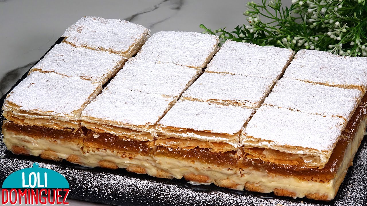 POSTRE DE HOJALDRE CON CREMA PARA NAVIDAD. Postre con hojaldre y crema, un dulce delicioso y f&aacute;cil.