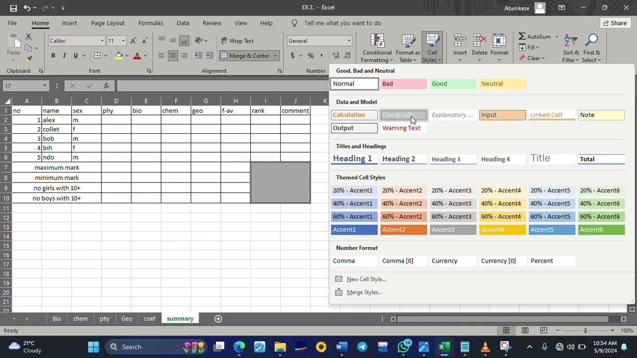 AL EXCEL ICT PART 3(WORKING ON MULTIPLE SHEETS)