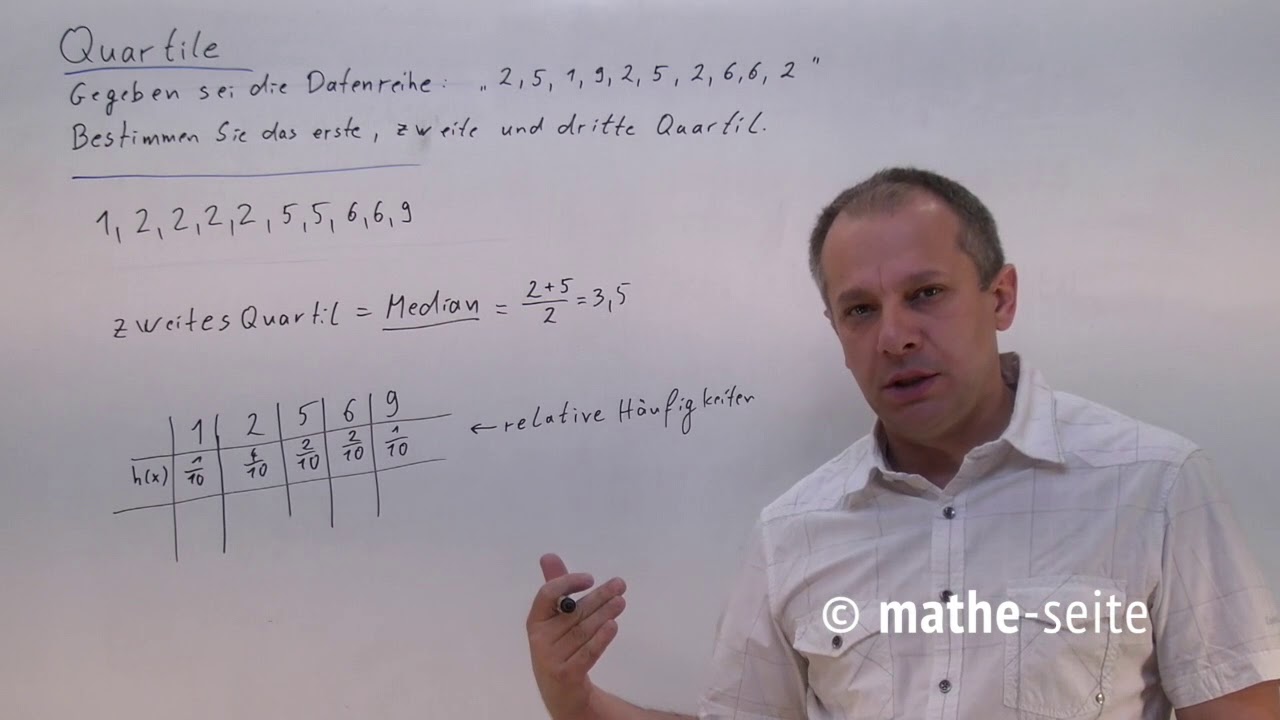 Quartile, Quantile und wie man sie berechnet, Beispiel 1 | W.11.06