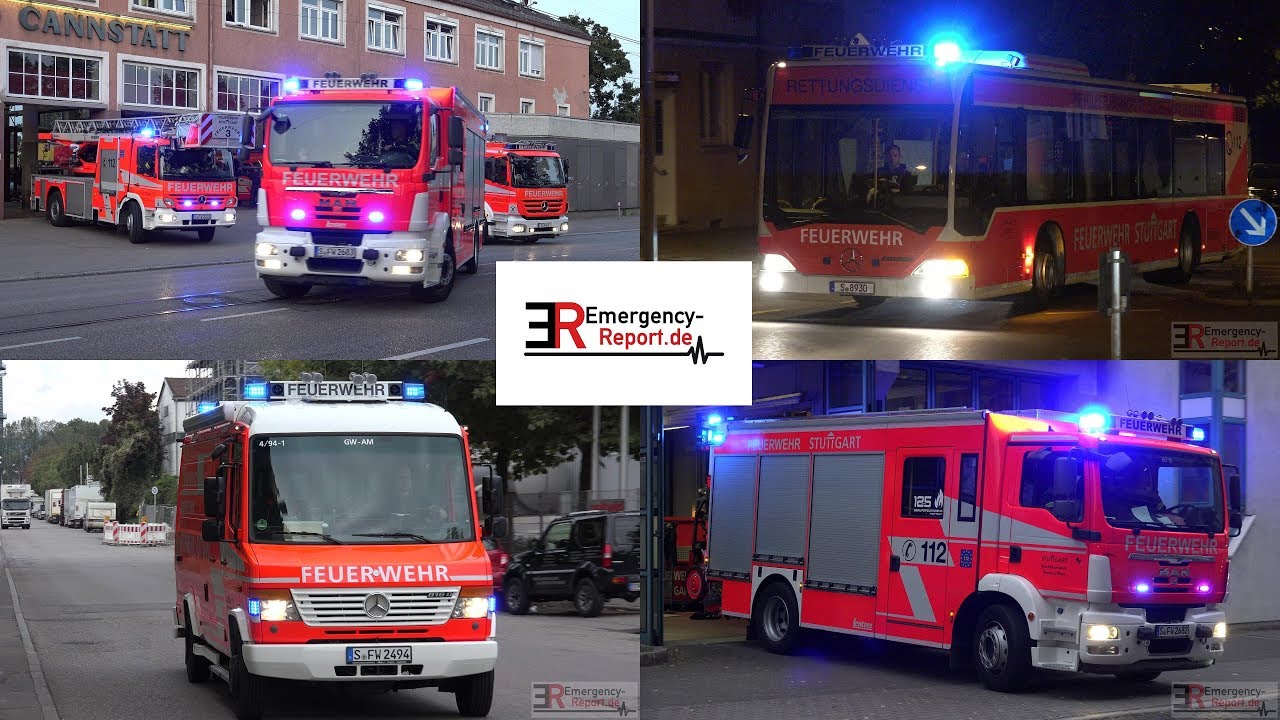 [FEUERWEHR STUTTGART] - Berufs- & Freiwillige Feuerwehr auf Einsatzfahrt -[40 Minuten Alarmfahrten]-
