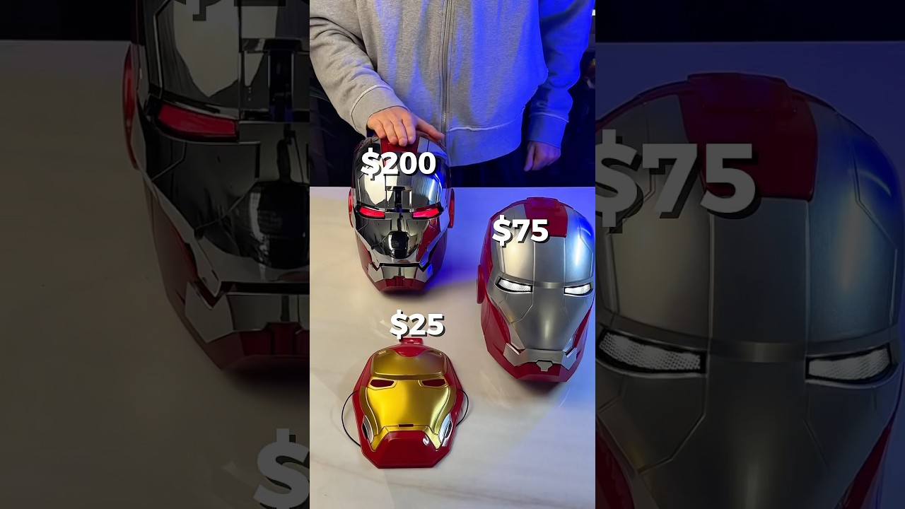 $25 vs $75 vs $200 Iron Man Masks 🤯 #ironman #cosplay #cosplayer