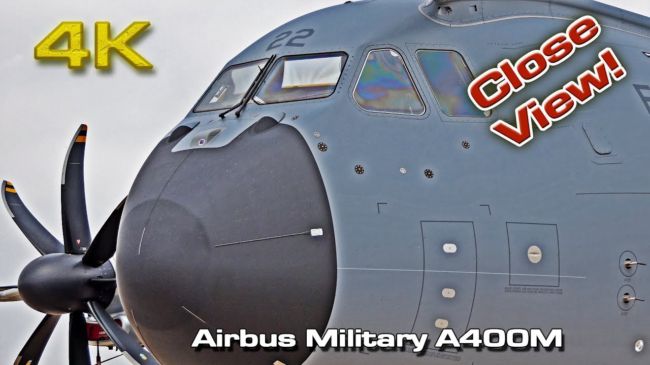 Airbus Military A400M [4K] Close View & Landing