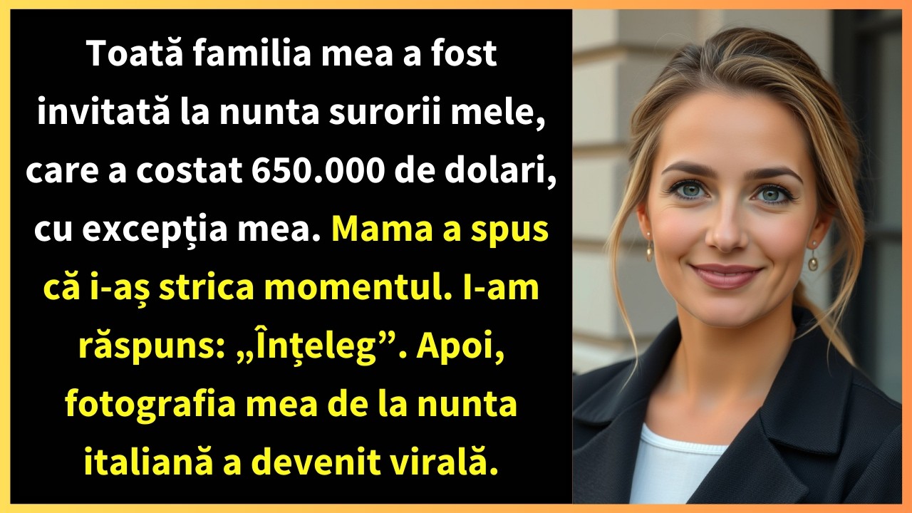 Toată familia mea a fost invitată la nunta surorii mele, care a costat 650.000 de dolari,