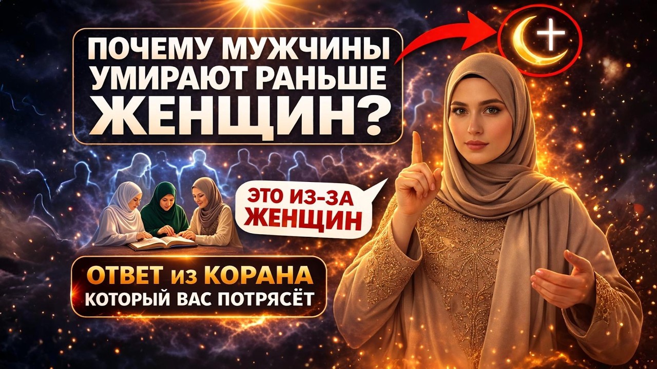 Почему МУЖЧИНЫ УМИРАЮТ раньше ЖЕНЩИН? ОТВЕТ из КОРАНА, который ВАС ПОТРЯСЁТ (это из-за ЖЁН)