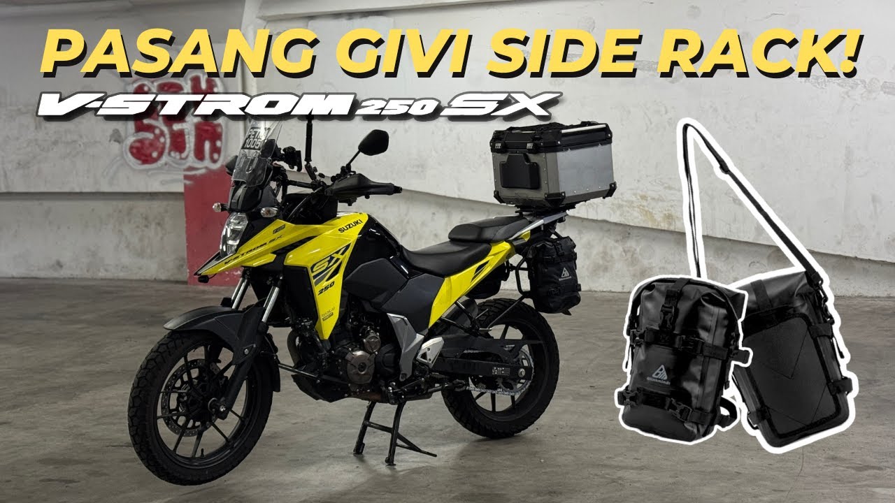 PAKAI SIDE RACK DENGAN SIDE BEG, SENANG NAK LETAK BARANG! | SUZUKI VSTROM 250SX