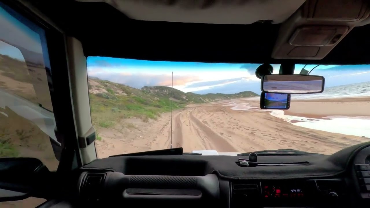 Discovery1 up the beach and through the dunes
