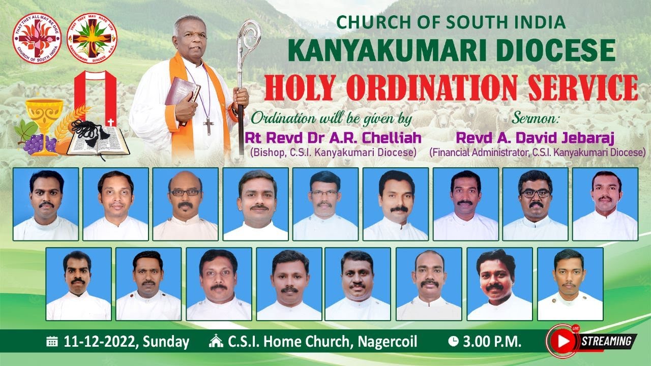 🔴🅻🅸🆅🅴 | Holy Ordination Service 2022 | CSI Kanyakumari Diocese | 11-12-2022 | 3.00 PM