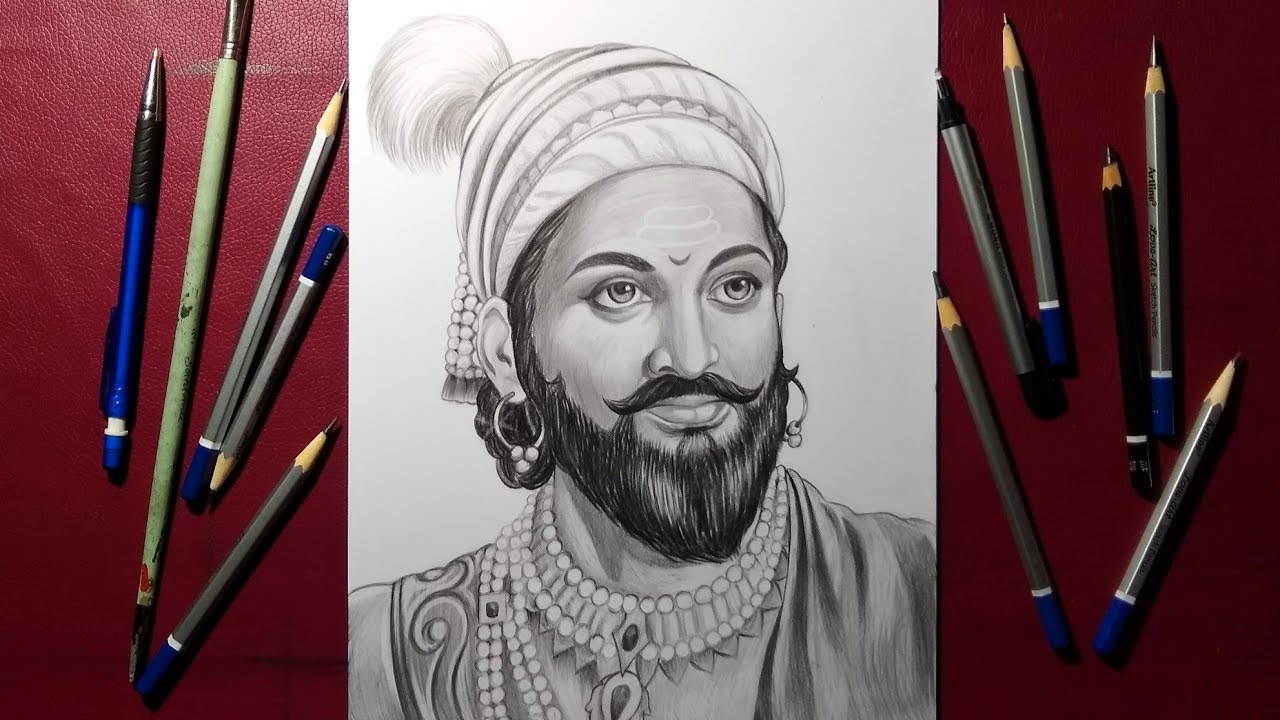 How to draw Shivaji Maharaj | step by step tutorial