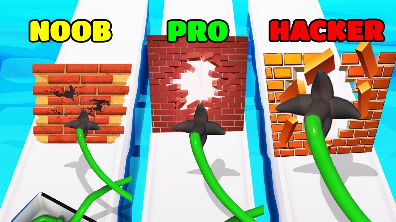 Rope and Demolish Gameplay - NOOB vs PRO vs HACKER (iOS/Android)