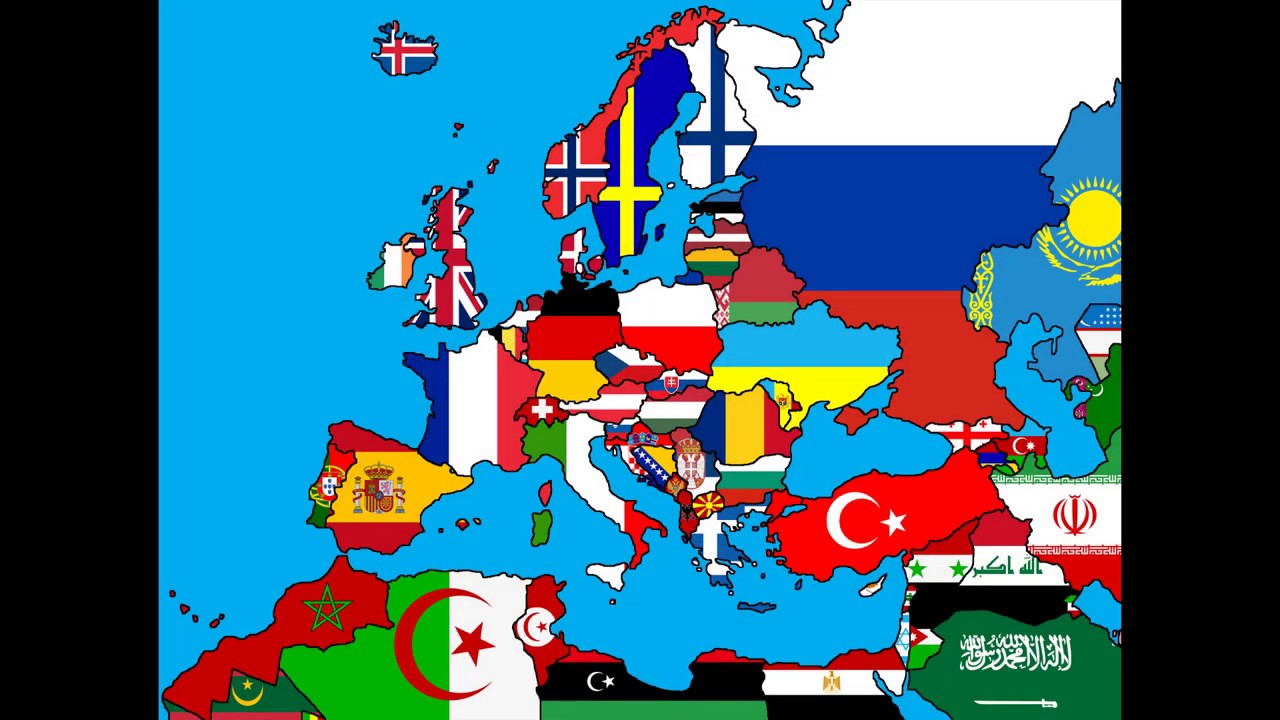Europe - Flag Map Time-lapse | Part 3: Flags - SRPFC