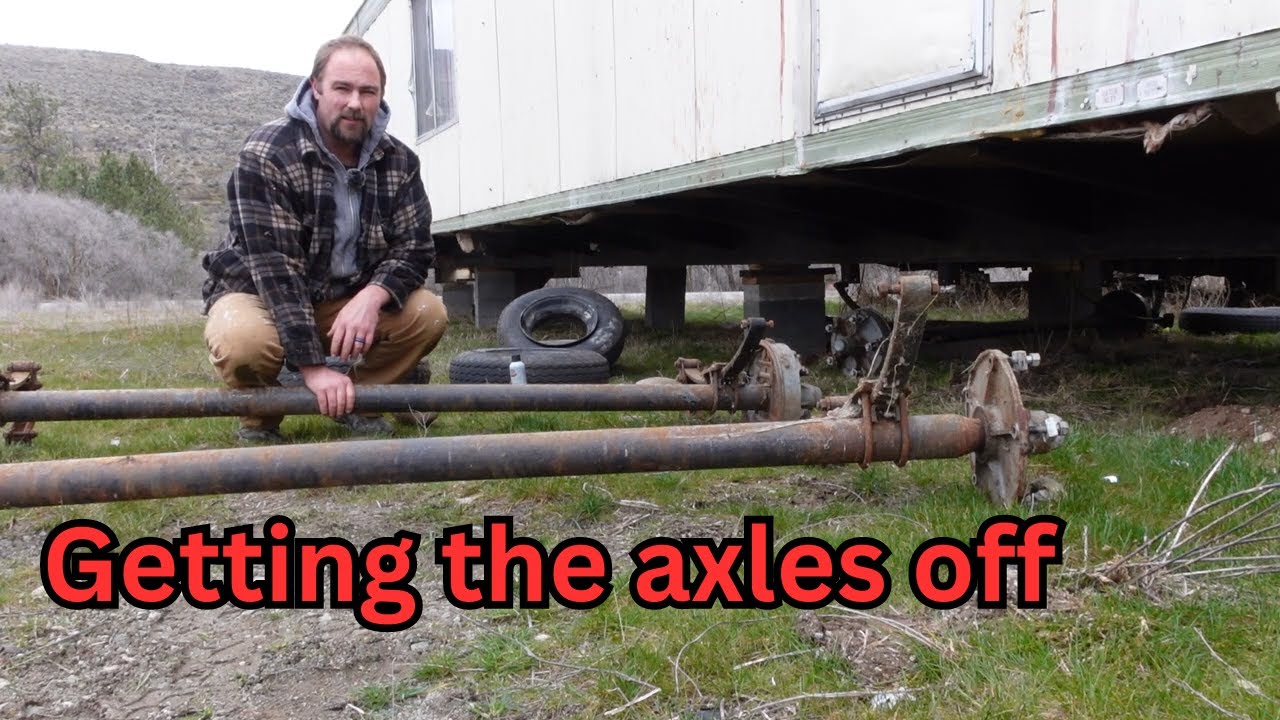Mobile home wheels and axles, removal