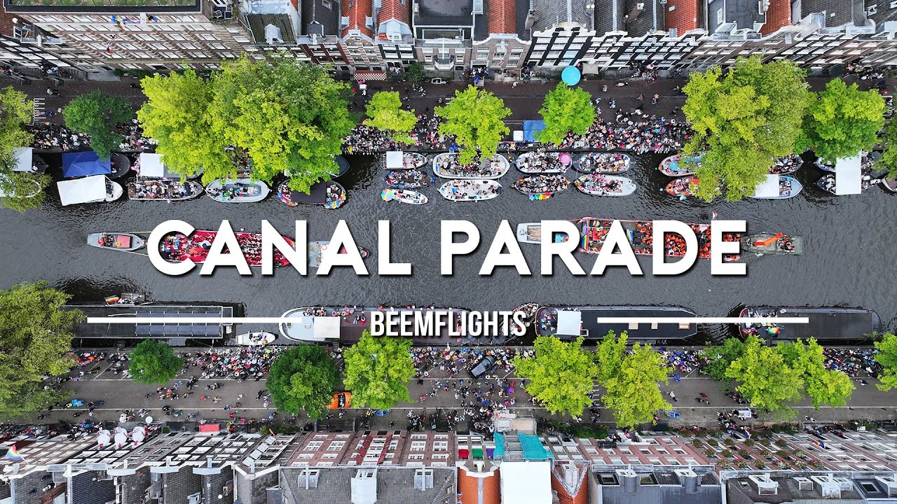 Pride canal parade Amsterdam 2023 Drone Video 4K