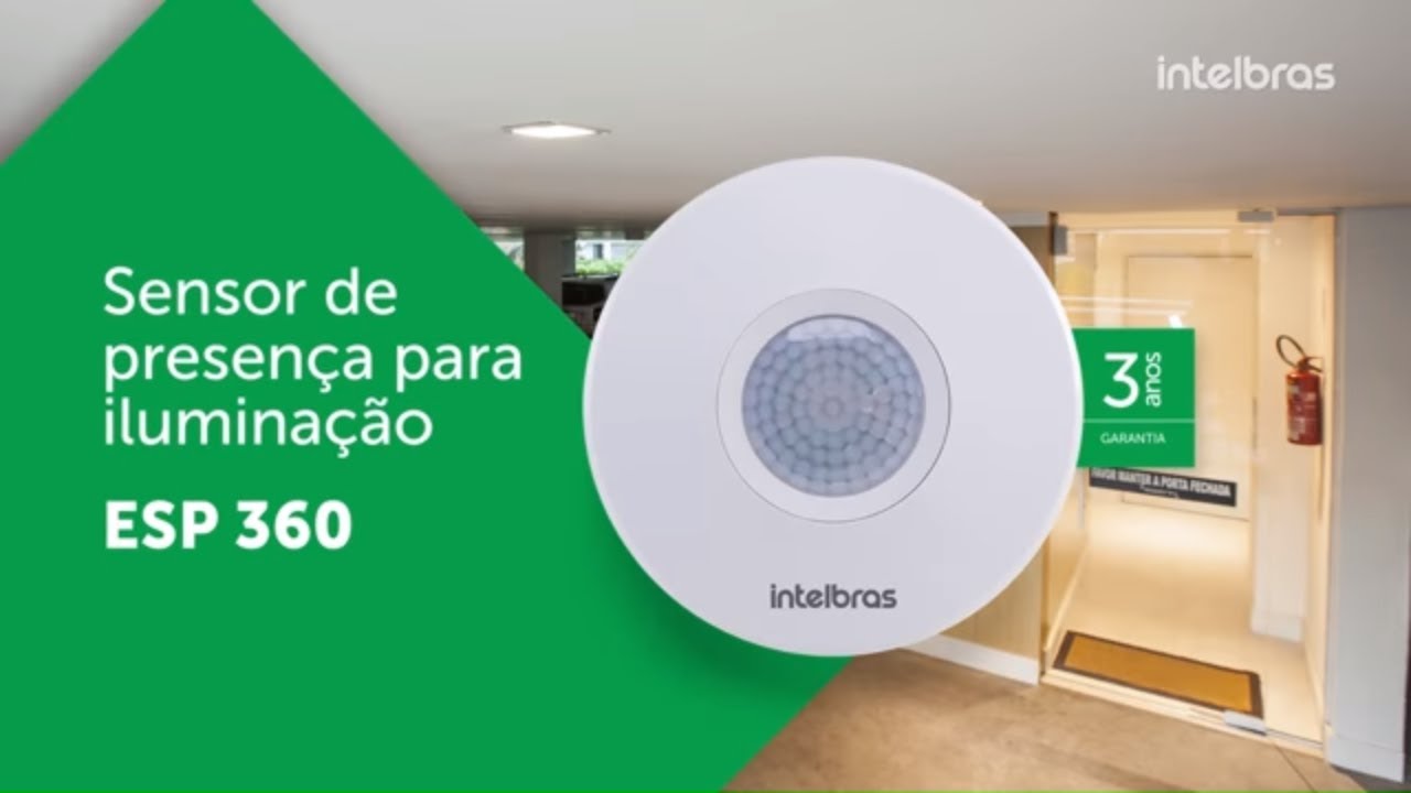Sensor de presen&ccedil;a para ilumina&ccedil;&atilde;o ESP 360