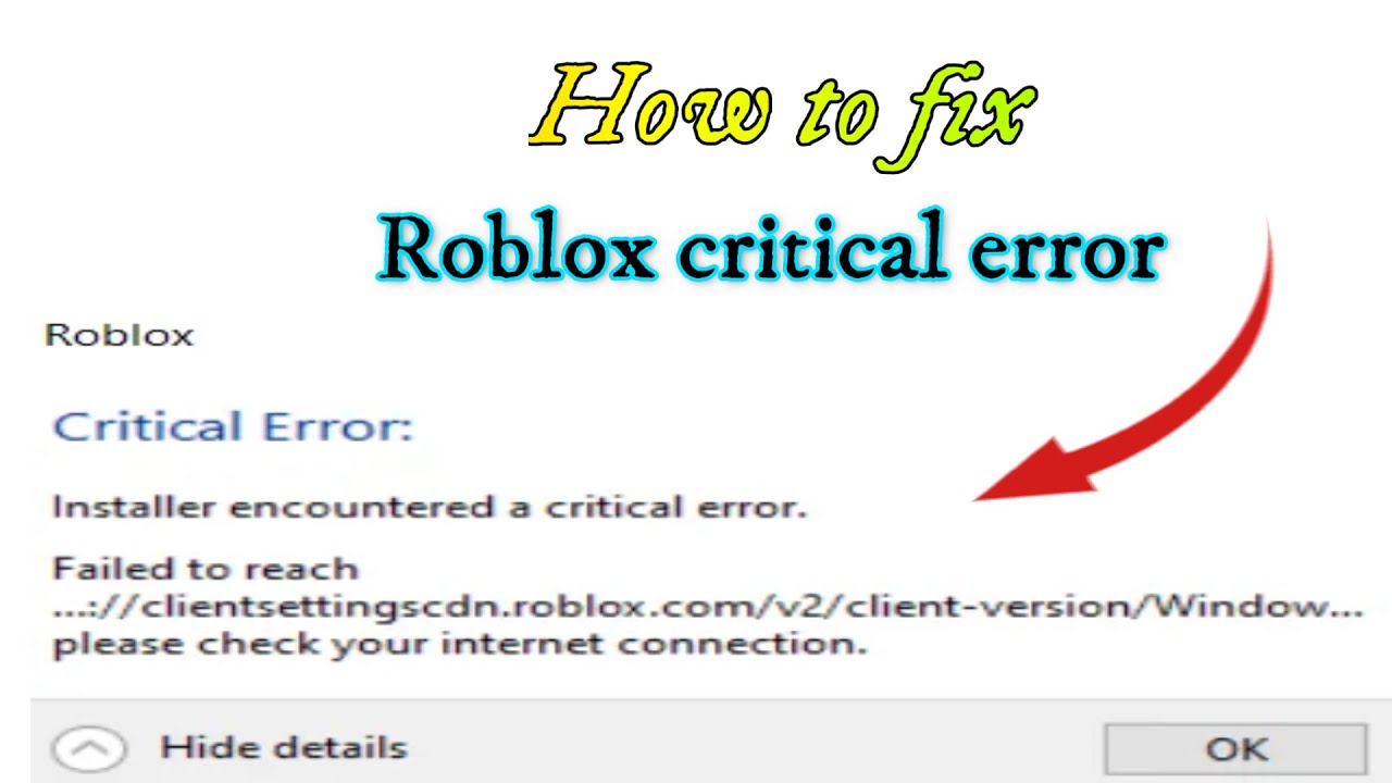 Как исправить критическую ошибку установщика Roblox