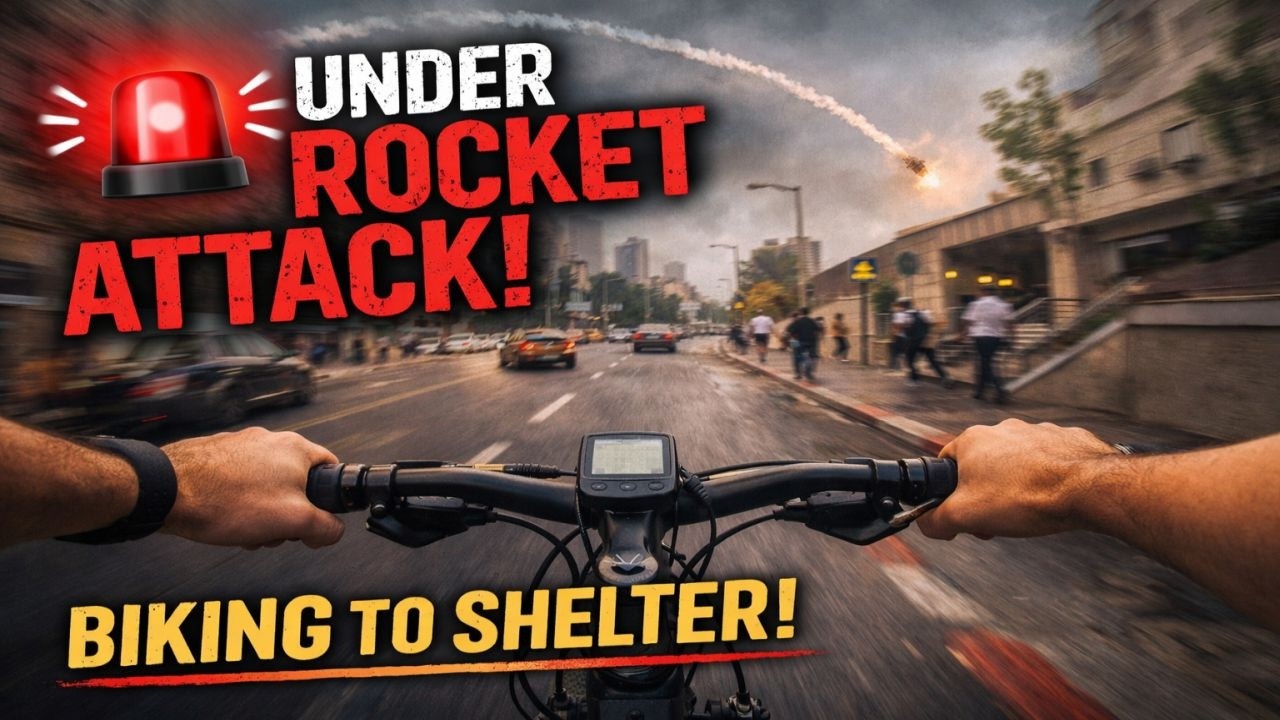 POV Ride Interrupted by a Rocket Siren in Tel Aviv — Safety First
