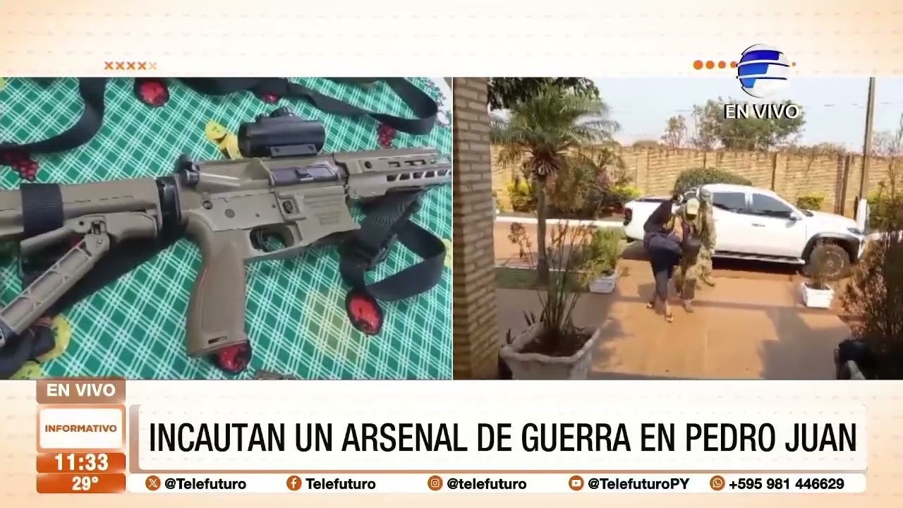 Incautaron un arsenal de guerra en Pedro Juan Caballero