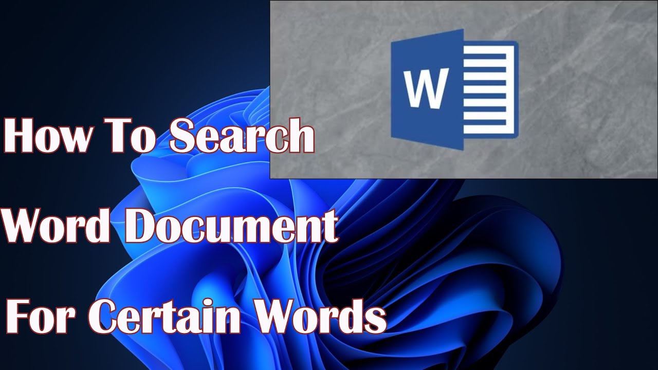 How To Search Word Document For Certain Words