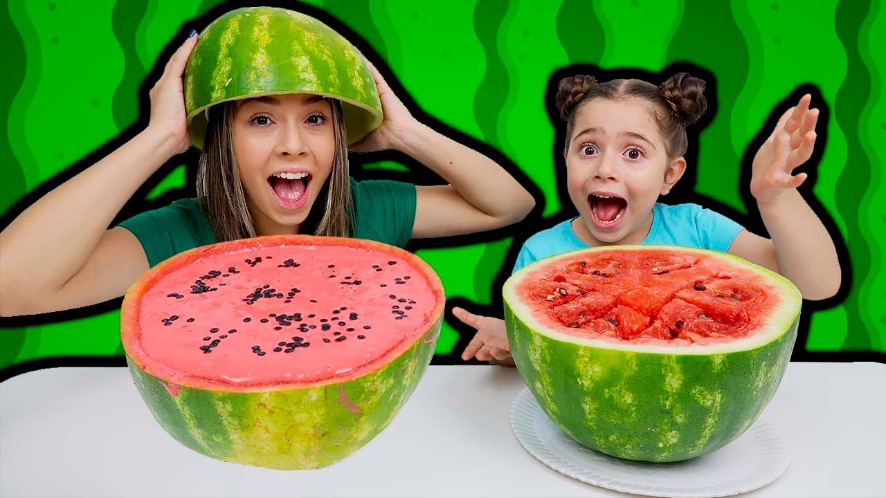 FAZENDO SLIME GIGANTE DE 3KG DENTRO DA MELANCIA DE VERDADE