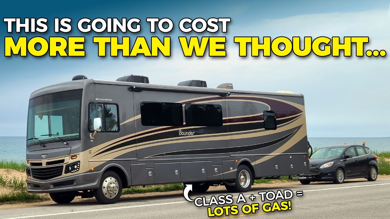MOTORHOME TRAVEL COST - Class A RV MPG, Towing, and Generator Usage