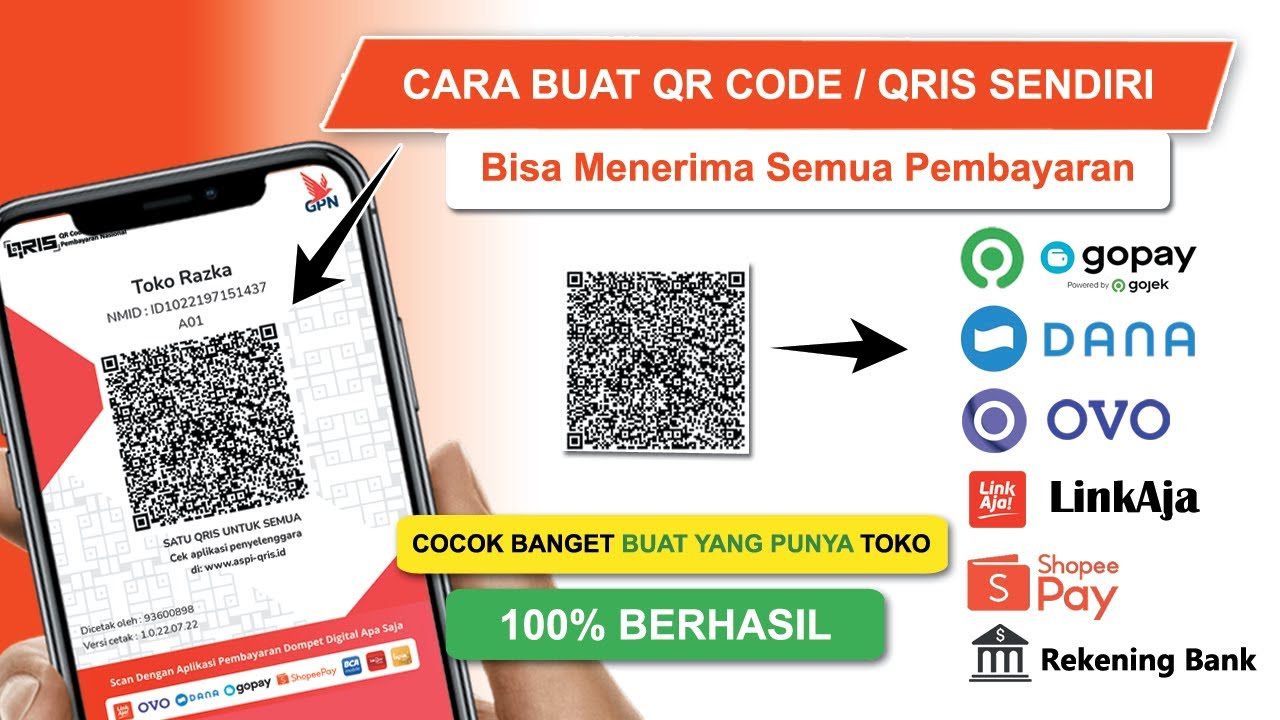✅ Cara Buat Kode QR QRIS Sendiri ! Bisa Menerima Pembayaran dari Semua Ewallet