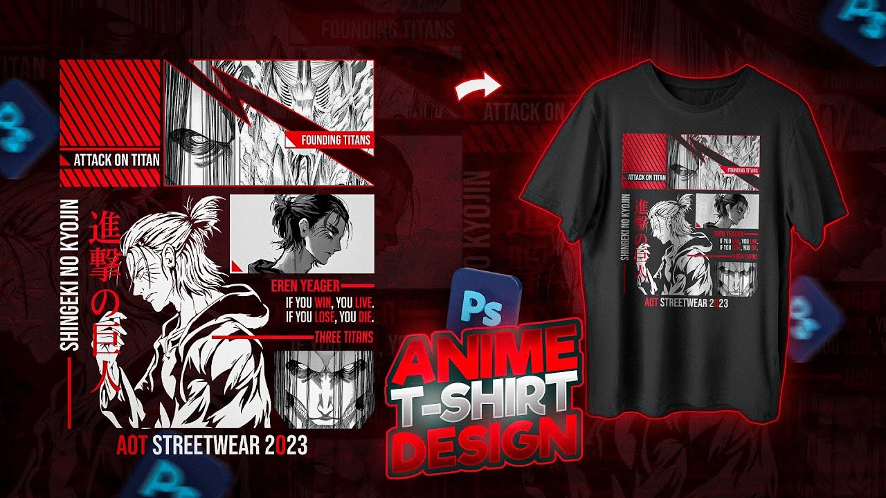 Anime Streetwear Design in Photoshop || Anime T-Shirt Design || Anime GFX