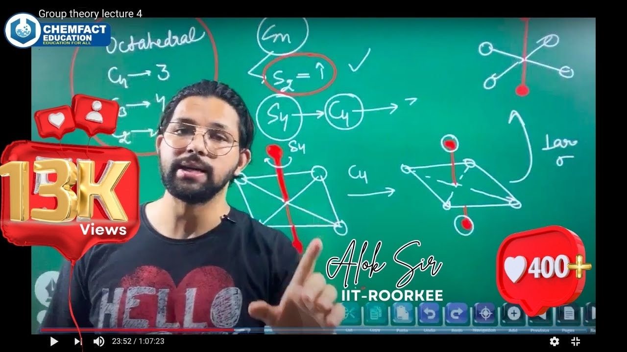 Group theory lecture 4 | Symmetry Elements in Octahedral and tetrahedral | Alok sir | Chemfact