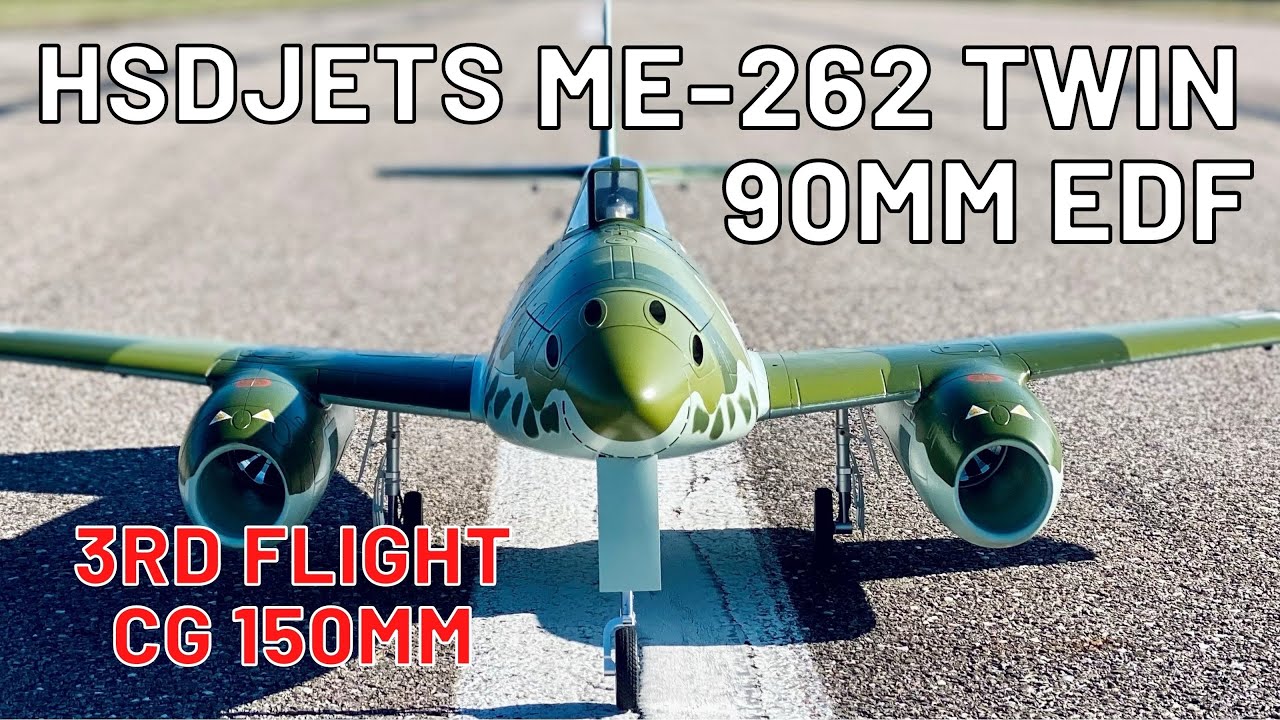 HSDJETS Me-262 twin 90mm EDF Jet - 3rd FLIGHT AEROBATICS (English/Français) 4K